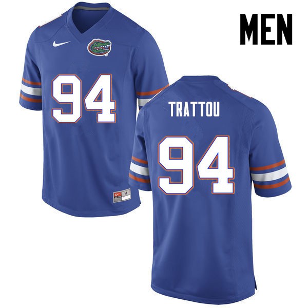 Florida Gators Men #94 Justin Trattou College Football Blue